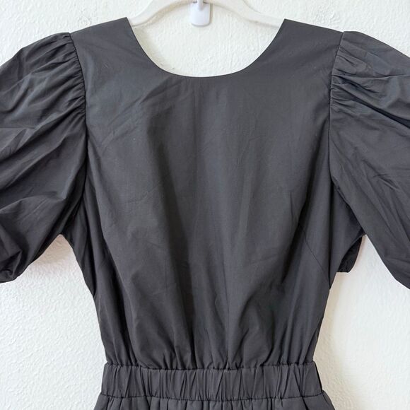 Brand New English Factory Women's Size XS Cut Out Poplin Mini Dress in Black - Picture 4 of 16